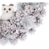 Veniec MagicHome Vianoce, prírodný, krémový, závesný, so sovičkou, 40 cm