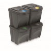 Prosperplast IKWB25S4 SORTIBOX Sada 4 odpadkových košov 4 x 25 l, šedý kameň