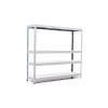 Policový regál Trestles RH 1500x1600x450, nosnosť 1200 kg, 4 police Farba: sivá, Typ police: biela HDF 5 mm