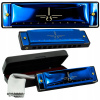 Harmonika Mouth Harmonica C metalická modrá pre dospelých a deti s puzdrom
