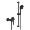 Grohe CUBEO sprchový set s nástěnnou baterií, ruční sprcha se 2 proudy, tyč, hadice, Water Saving, matte black