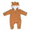 Baby Nellys Dojčenský teplákový overal s kapucňou - karamelový, veľ. 86
