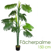 Decovego Umelá palma Umelá palma Fan Palm Dekoratívna izbová rastlina Umelý strom v plastovom kvetináči Plastová rastlina 150 cm Decovego