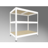 Regál do skladu Biedrax 45 x 75 x 90 cm, biely, 3 police OSB 10 mm, nosnosť 200 kg na policu
