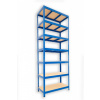Kovový regál policový Biedrax 50 x 120 x 210 cm, modrý - 7 políc MDF