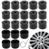 Nástavce na skrutky kolies 17 mm pre VW Kapsle, čierne krytky.