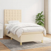 vidaXL Posteľný rám boxspring s matracom krémový 90x190 cm látka - Krémová - 8743-150525
