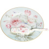 Home Elements Porcelánový tanier s lyžicou na tortu ruža