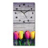 Nástenné hodiny Farebné tulipány 30x60 cm