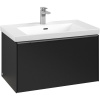 VILLEROY & BOCH Subway 3.0 závesná skrinka pod umývadlo, 1 zásuvka, s LED osvetlením, 772 x 478 x 429 mm, Volcano Black, C573L0VL