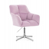 LuxuryForm DESIGN Kozmetické kreslo AMALFI VELUR na striebornom kríži - levanduľa