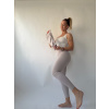 Sim Fashion Rebrované push-up legíny GREY Farba: Bielá káva, Veľkosť: S