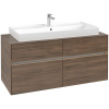 VILLEROY & BOCH Collaro závesná skrinka pod umývadlo na dosku (umývadlo v strede), 4 zásuvky, s LED osvetlením, 1200 x 500 x 548 mm, Arizona Oak, C091B0VH