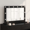 zahrada-XL Zrkadlo s LED osvetlením Čierny dub 80x55x18 cm 868294