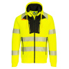 PORTWEST HI-VIS DX477 / Reflexná fleecová mikina s kapucňou - HV žltá/čierna S