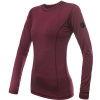 SENSOR MERINO AIR dámské triko dl.rukáv port red - XL