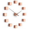 Dizajnové nástenné nalepovacie hodiny Future Time FT3000CO Cubic copper
