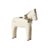 Vianočný drevený svietnik Horse Off White