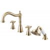 F-Design Lacrima, 4-otvorová vaňová batéria, retro bronzová-biela, FD1-LRA-11A-66