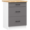 Ak furniture Kuchynská skrinka OLIVIE II 60x85 cm matná biela/matná grafitovo šedá/dub prírodný