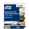 15830 - N14 - Tork Xpressnap Fit® biele servítky do zásobníka , 2-vr, 6 x 120 ks, 6 bal, recykel biely, cena za balenie 4320 ks
