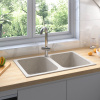 vidaXL Béžový drez do kuchyne 760x480x184 mm Granit 147083