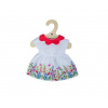 Bigjigs toys Hračka Bílé květinové šaty s červeným límečkem pro panenku 34 cm