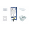 GEBERIT - Duofix Set předstěnové instalace, klozetu Alpha a sedátka, tlačítko Sigma50, alpská bílá SANI11CD3131