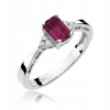 Zásnubný prsteň ruby Diamantov - Biela RUB (Zásnubný prsteň ruby Diamantov - Biela RUB)