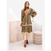 Kesi Włoski Dámske boho šaty s čipkou khaki