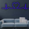 LED neon - Srdce EKG 80x25cm Farba neónu: 15 Modrá, Orez neónu: Cut to Shape (výrez do tvaru)