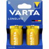 Varta LongLife D 2ks 4120101412 (Alkalická batéria VARTA R20 (typ D) s dlhou životnosťou, 2 ks (papierová vložka))