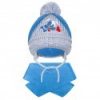 Zimná detská čiapočka so šálom New Baby psík sivá Modrá 104 (3-4r)