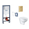 Grohe Rapid SL Set predstenovej inštalácie, klozetu, dosky SoftClose, tlačidla Skate Cosmopolitan a súpravy na vhadzovanie tabliet, kefovaný Cool Sunrise SANI11BB4153-GR