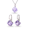 Set Swarovski elements kocky 8 mm fialový VIOLET
