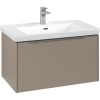 VILLEROY & BOCH Subway 3.0 závesná skrinka pod umývadlo, 1 zásuvka, s LED osvetlením, 772 x 478 x 429 mm, Taupe, C573L0VM