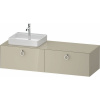 DURAVIT White Tulip závesná skrinka pod umývadlo na dosku (umývadlo vľavo), 2 zásuvky, 1600 x 550 x 408 mm, taupe vysoký lesk, WT4890LH3H30000
