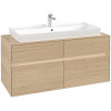 VILLEROY & BOCH Collaro závesná skrinka pod umývadlo na dosku (umývadlo v strede), 4 zásuvky, s LED osvetlením, 1200 x 500 x 548 mm, Nordic Oak, C091B0VJ