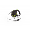 FLEXI Black Design XS 3 m zelená samonavíjacia vôdzka pre psy do 8 kg s lankom