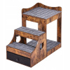 Schody pre zvieratá 83x45x67,5MM 3 stupne Hnedá kobercová tkanina