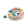 Drevené hodiny Viga vkladacie puzzle multicolor