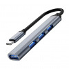 DeTech USB-C Hub so 4 portami USB 3.0 - šedá 14540329