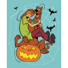 ZUTY Maľovanie podľa čísel - SHAGGY A SCOOBY-DOO NA TEKVICI Rámovanie: bez rámu a bez vypnutia plátna, Rozmer: 40x50 cm