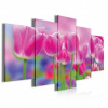 Obraz na plátne viacdielny - OB4058 - Ružové tulipány 100cm x 50cm - S19