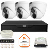 Zestaw monitoringu IP BCS Point 3x Kamera BCS-P-EIP28FWR3-Ai2 Rejestrator z dyskiem