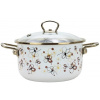 BELIS PREMIUM Smaltovaný hrniec so sklenenou pokrievkou krémový 16 cm/1,5 l