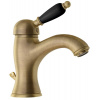 Sapho KIRKÉ BLACK stojánkova umývadlová batéria s výpusťou, čierna páčka, bronz SPH KI02NB
