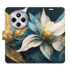 Flip pouzdro iSaprio na mobil Xiaomi Redmi 14C / Poco C75 - Gold Flowers s kapsičkami na karty (Knížkové flipové pouzdro iSaprio pro mobil Xiaomi Redmi 14C / Poco C75 - Gold Flowers - elegantní obal s