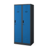 Jan Nowak Kovová šatní skříň antracitovo-modrá: čtyřkomorová KACPER, 800 x 1800 x 500 mm