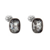 Strieborné náušnice pecka s kryštálmi Swarovski čierny obdĺžnik 31279.5